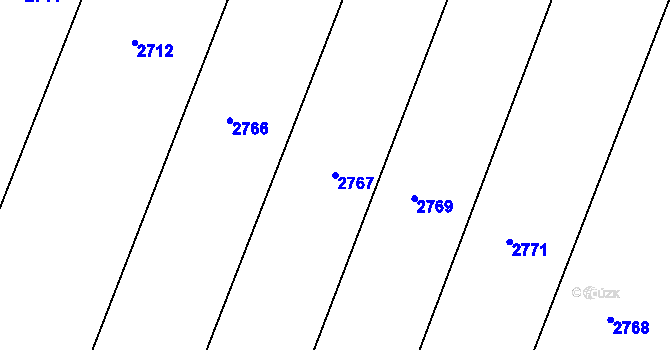 Parcela st. 2767 v KÚ Chvaletín, Katastrální mapa