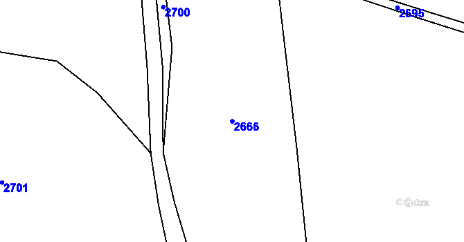 Parcela st. 2666 v KÚ Chvaletín, Katastrální mapa
