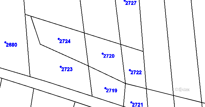 Parcela st. 2720 v KÚ Chvaletín, Katastrální mapa