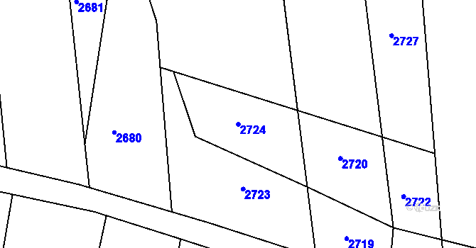 Parcela st. 2724 v KÚ Chvaletín, Katastrální mapa