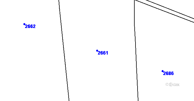 Parcela st. 2661 v KÚ Chvaletín, Katastrální mapa