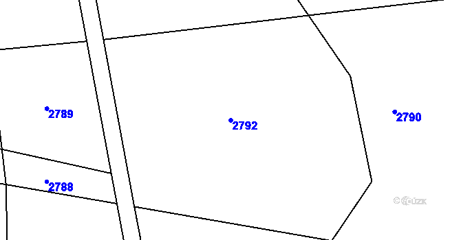 Parcela st. 2792 v KÚ Chvaletín, Katastrální mapa