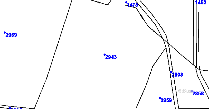 Parcela st. 2943 v KÚ Chvaletín, Katastrální mapa
