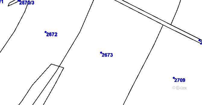 Parcela st. 2673 v KÚ Chvaletín, Katastrální mapa