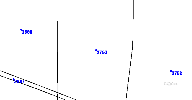 Parcela st. 2753 v KÚ Chvaletín, Katastrální mapa