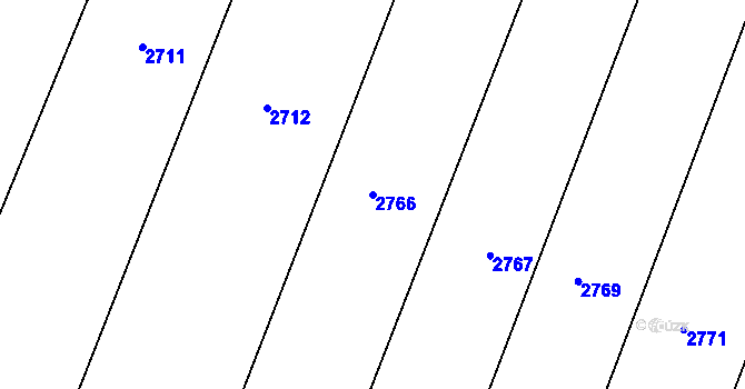 Parcela st. 2766 v KÚ Chvaletín, Katastrální mapa