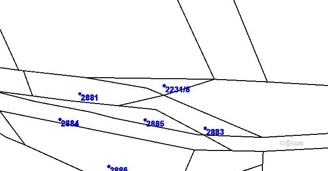 Parcela st. 2231/8 v KÚ Chvaletín, Katastrální mapa