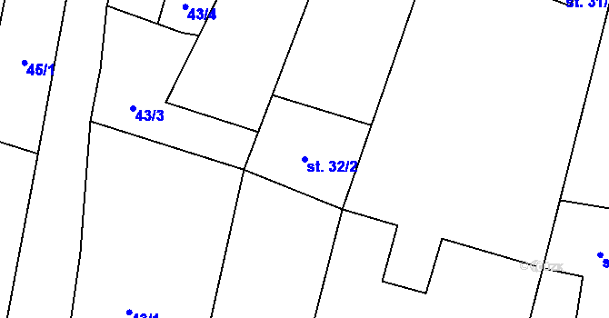 Parcela st. 32/2 v KÚ Chvaletín, Katastrální mapa