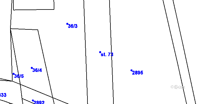 Parcela st. 73 v KÚ Chvaletín, Katastrální mapa
