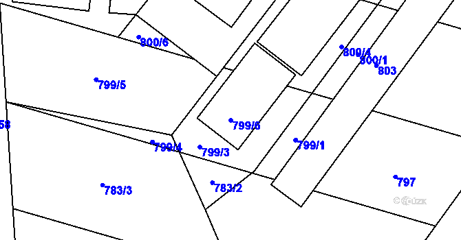 Parcela st. 799/6 v KÚ Chvalíkovice, Katastrální mapa