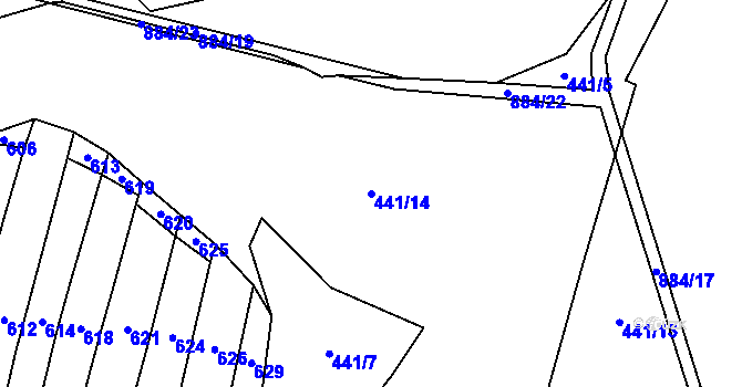 Parcela st. 441/14 v KÚ Chválkov u Kamenice nad Lipou, Katastrální mapa