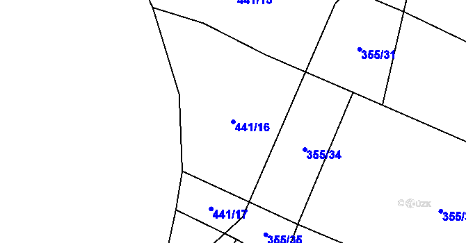 Parcela st. 441/16 v KÚ Chválkov u Kamenice nad Lipou, Katastrální mapa
