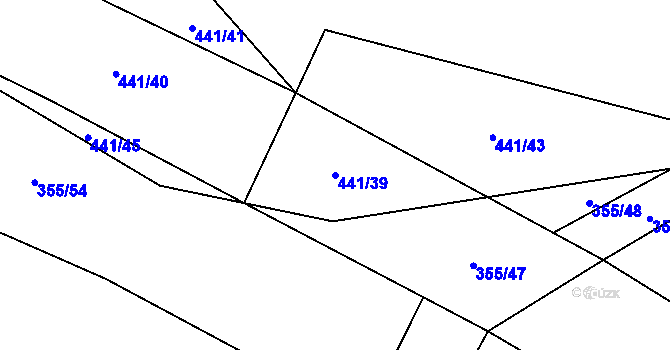 Parcela st. 441/39 v KÚ Chválkov u Kamenice nad Lipou, Katastrální mapa