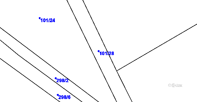 Parcela st. 101/28 v KÚ Chválkov u Kamenice nad Lipou, Katastrální mapa
