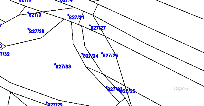 Parcela st. 827/26 v KÚ Chválkov u Kamenice nad Lipou, Katastrální mapa