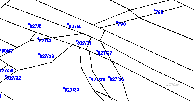 Parcela st. 827/27 v KÚ Chválkov u Kamenice nad Lipou, Katastrální mapa