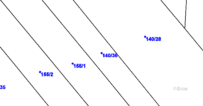 Parcela st. 140/36 v KÚ Chválkov u Kamenice nad Lipou, Katastrální mapa