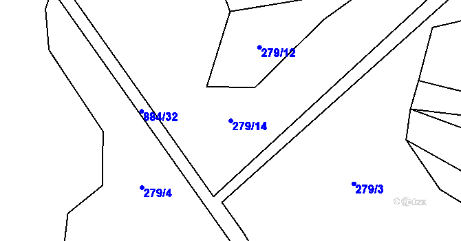 Parcela st. 279/14 v KÚ Chválkov u Kamenice nad Lipou, Katastrální mapa
