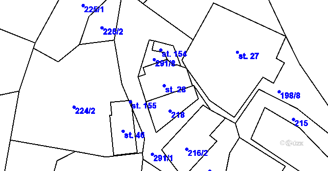 Parcela st. 28 v KÚ Chválkov u Kamenice nad Lipou, Katastrální mapa