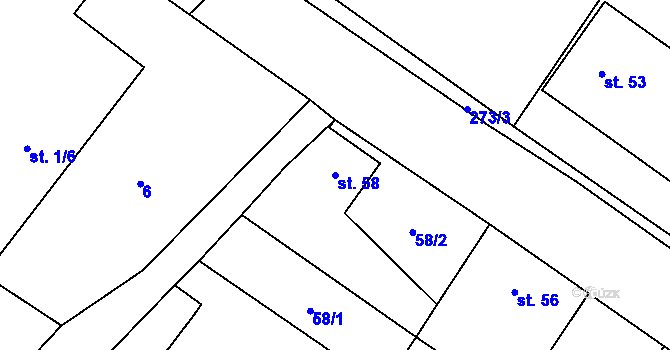 Parcela st. 58 v KÚ Chválkov u Kamenice nad Lipou, Katastrální mapa