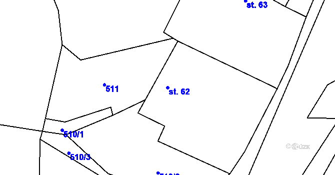 Parcela st. 62 v KÚ Chválkov u Kamenice nad Lipou, Katastrální mapa