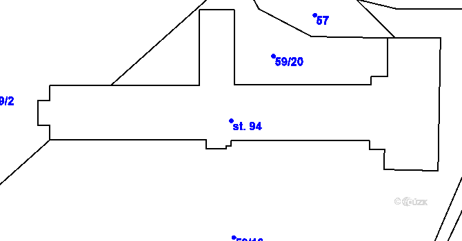 Parcela st. 94 v KÚ Chválkov u Kamenice nad Lipou, Katastrální mapa