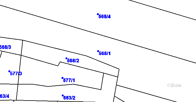 Parcela st. 568/1 v KÚ Chválkov u Kamenice nad Lipou, Katastrální mapa