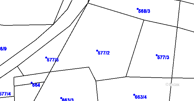 Parcela st. 577/2 v KÚ Chválkov u Kamenice nad Lipou, Katastrální mapa