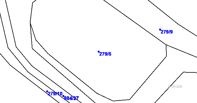 Parcela st. 279/5 v KÚ Chválkov u Kamenice nad Lipou, Katastrální mapa