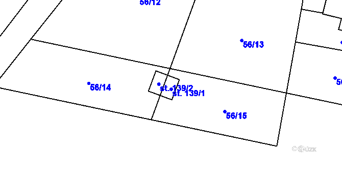 Parcela st. 139/1 v KÚ Chválkov u Kamenice nad Lipou, Katastrální mapa