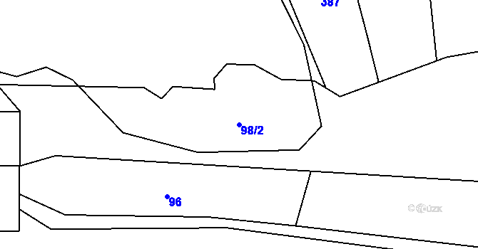 Parcela st. 98/2 v KÚ Chválkov u Kamenice nad Lipou, Katastrální mapa