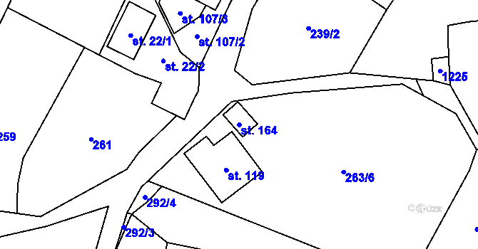 Parcela st. 164 v KÚ Chválkov u Kamenice nad Lipou, Katastrální mapa
