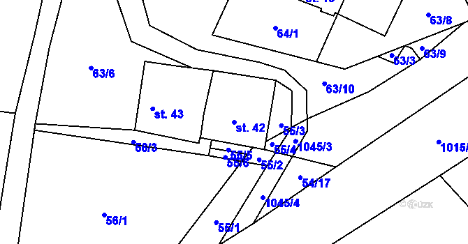 Parcela st. 42 v KÚ Chvalkovice u Dešné, Katastrální mapa