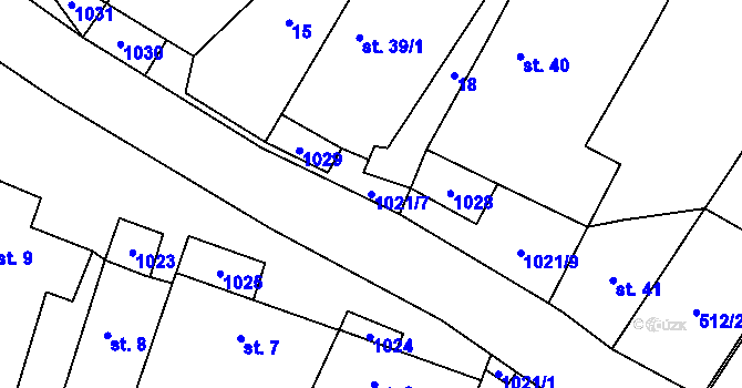 Parcela st. 1021/7 v KÚ Chvalkovice u Dešné, Katastrální mapa