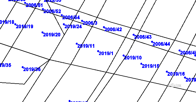 Parcela st. 2019/1 v KÚ Chvalkovice, Katastrální mapa