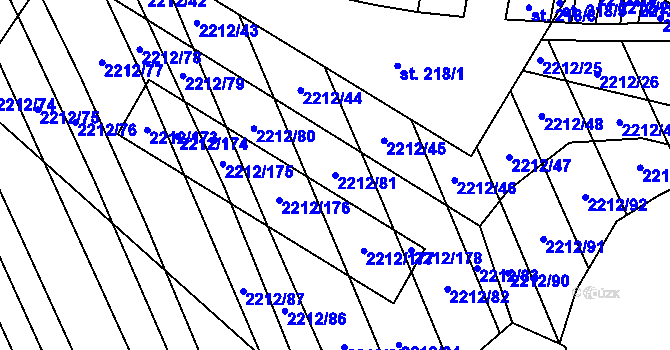 Parcela st. 2212/81 v KÚ Chvalkovice, Katastrální mapa
