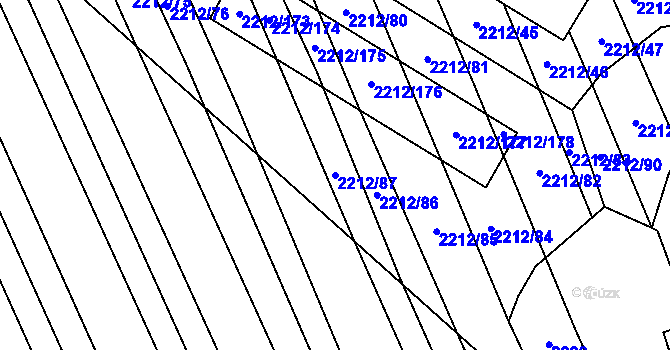 Parcela st. 2212/87 v KÚ Chvalkovice, Katastrální mapa