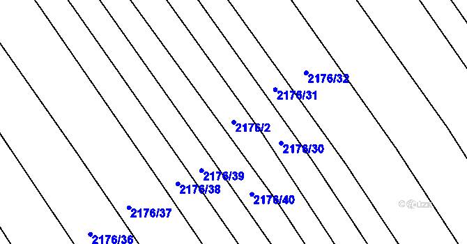 Parcela st. 2176/2 v KÚ Chvalkovice, Katastrální mapa