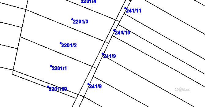 Parcela st. 241/9 v KÚ Chvalkovice, Katastrální mapa