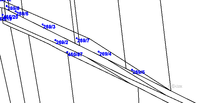 Parcela st. 269/4 v KÚ Chvalkovice, Katastrální mapa