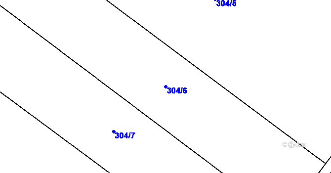 Parcela st. 304/6 v KÚ Chvalkovice, Katastrální mapa