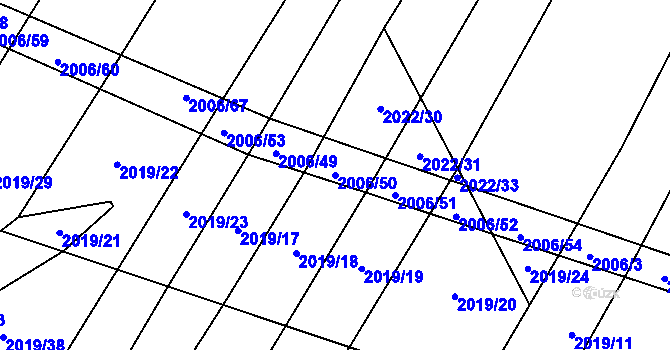 Parcela st. 2006/50 v KÚ Chvalkovice, Katastrální mapa
