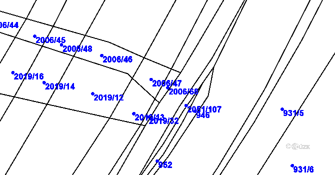 Parcela st. 2006/68 v KÚ Chvalkovice, Katastrální mapa