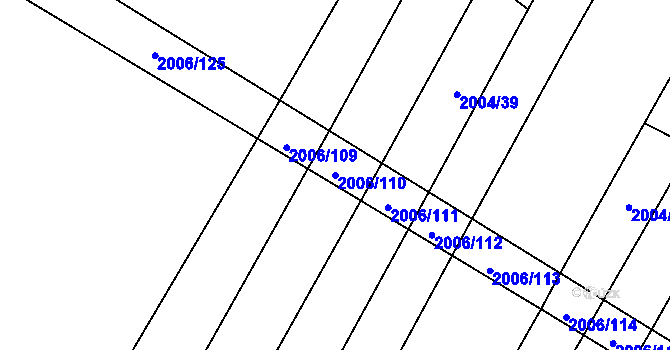 Parcela st. 2006/110 v KÚ Chvalkovice, Katastrální mapa