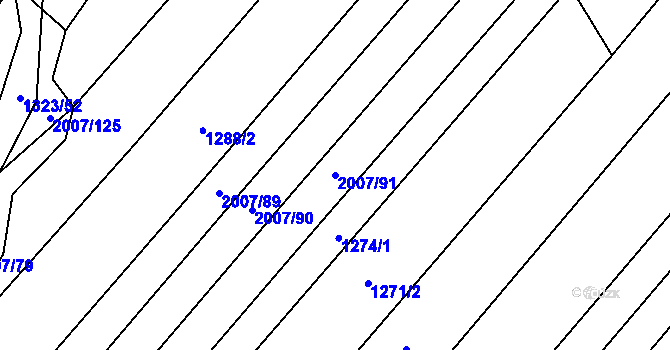 Parcela st. 2007/91 v KÚ Chvalkovice, Katastrální mapa