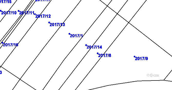 Parcela st. 2017/14 v KÚ Chvalkovice, Katastrální mapa