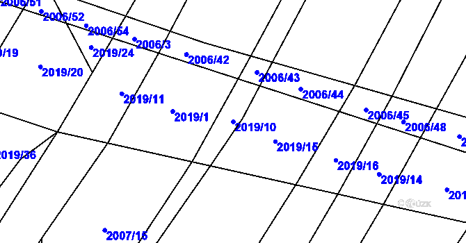 Parcela st. 2019/10 v KÚ Chvalkovice, Katastrální mapa