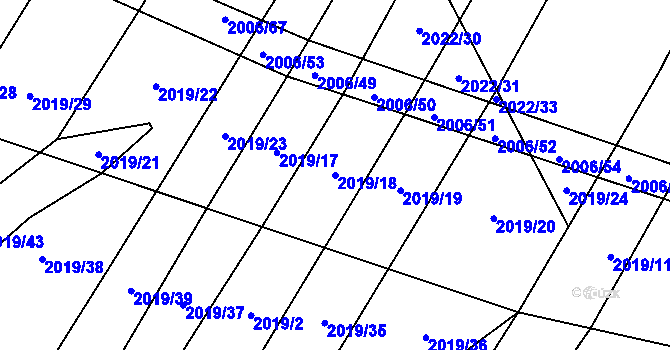 Parcela st. 2019/18 v KÚ Chvalkovice, Katastrální mapa