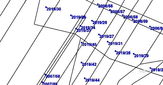 Parcela st. 2019/45 v KÚ Chvalkovice, Katastrální mapa