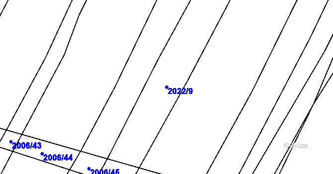 Parcela st. 2022/9 v KÚ Chvalkovice, Katastrální mapa